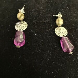 Pink and Gold Dangle Earrings
